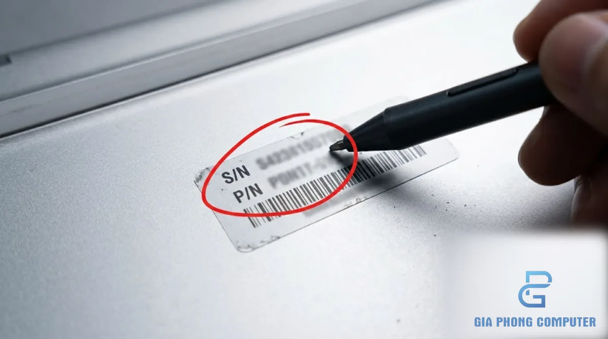 Vị trí Serial Number và Product Number trên tem laptop HP