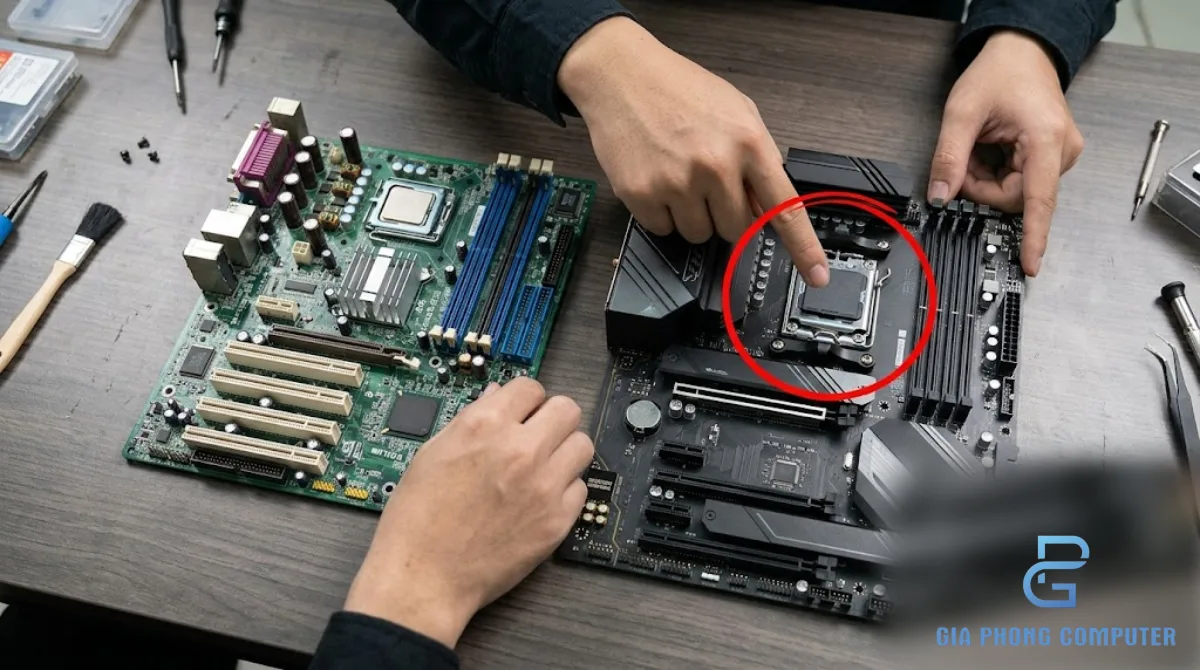 Kỹ thuật viên chuẩn bị USB cài Windows 11 cho máy tính để bàn