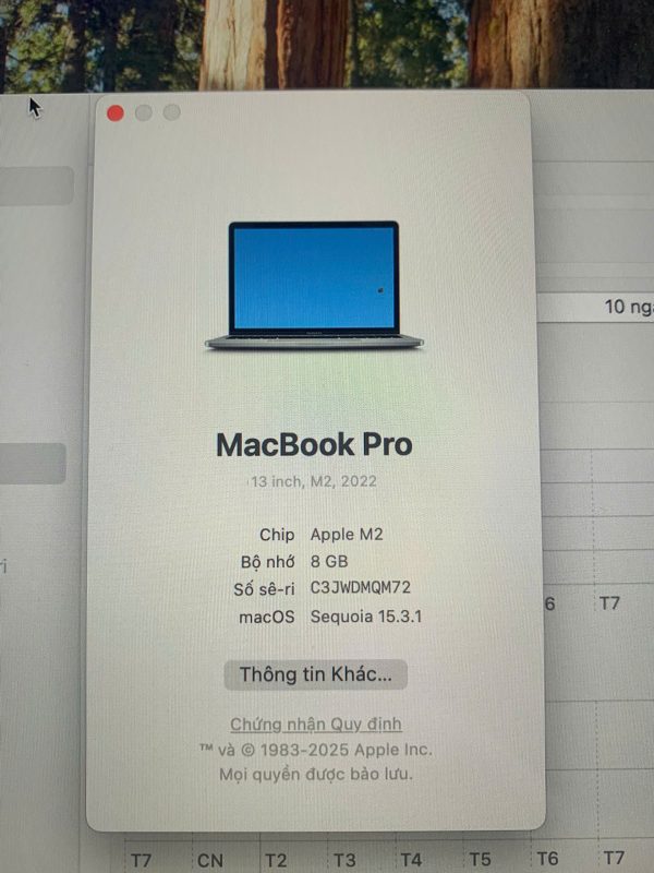 Macbook Pro M2 / 8Gb / 512Gb - 13 inch 2022 - Likenew